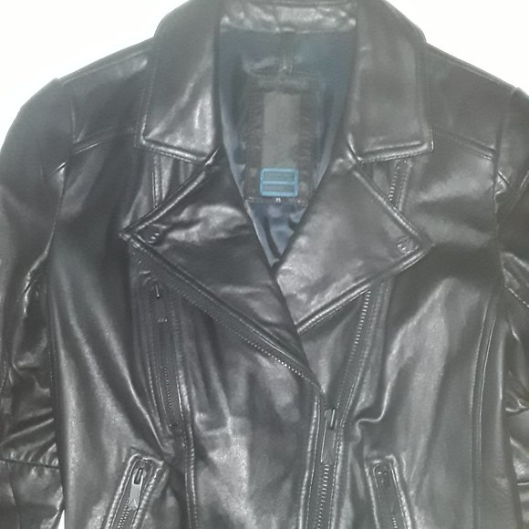 Women's Genuine Leather Motorcycle Jacket TOPGUN Black Size Medium - Picture 1 of 13